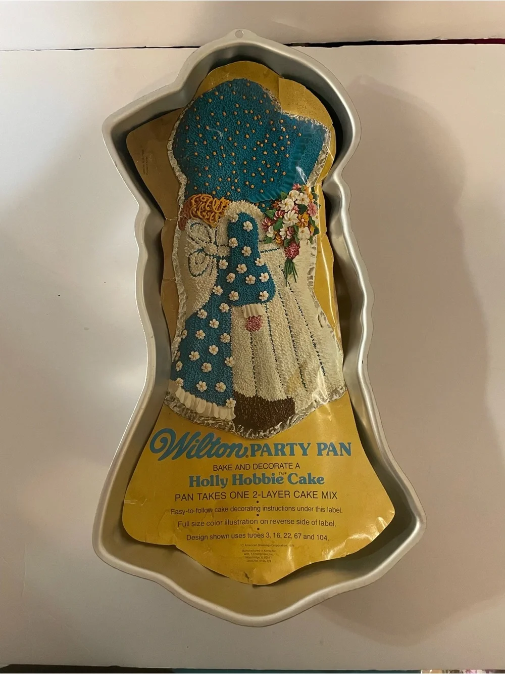 Vintage 70s Wilton Holly Hobbie Cake Pan w/ Instruction Sheet Cottage Core